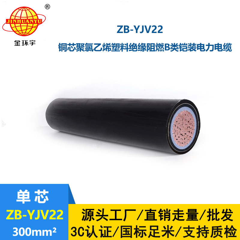 金環(huán)宇電纜 ZB-YJV22-300平方 阻燃交聯(lián)聚氯乙烯yjv22鎧裝電纜